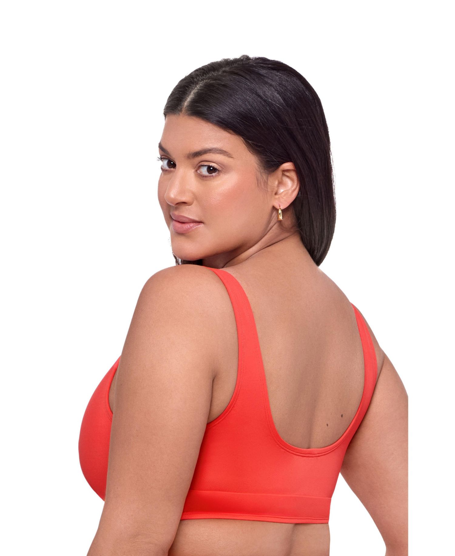 Women's Supportive and Sculpting Banded Cinch Front Bikini Swimsuit Top