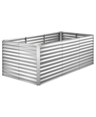 Galvanized Raised Garden Bed 8 x 4 x 3 ft Rectangular Elevated Planter Box for Vegetables