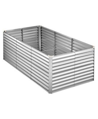 Galvanized Raised Garden Bed 8 x 4 x 3 ft Rectangular Elevated Planter Box for Vegetables
