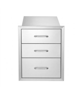 Outdoor Kitchen Stainless Steel BBQ Triple Access Drawers 18in x 23in x 23in