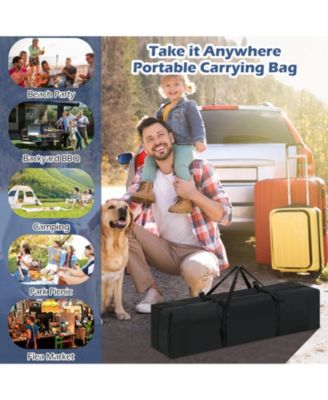 10x10 ft Outdoor Pop-Up Canopy Tent with Carry Bag & Stakes