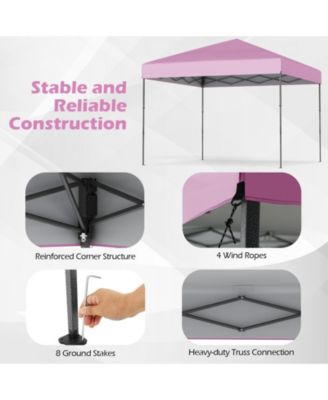 10x10 ft Outdoor Pop-Up Canopy Tent with Carry Bag & Stakes