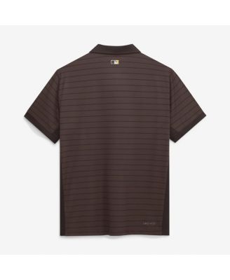 Men's Brown San Diego Padres Authentic Collection Striped Victory Dri-FIT Polo Shirt