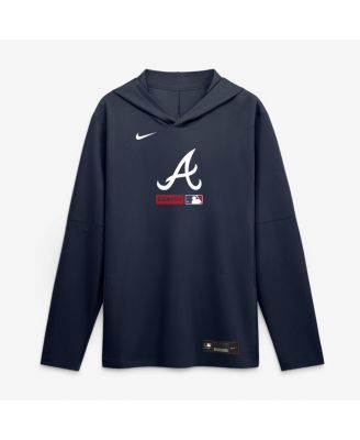 Men's Navy Atlanta Braves Authentic Collection Dri-FIT Long Sleeve Hoodie