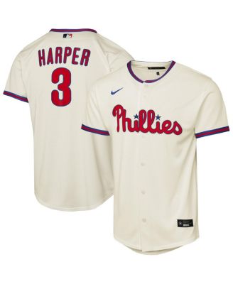 Big Boys and Girls Bryce Harper Cream Philadelphia Phillies Alternate 2 Replica Jersey