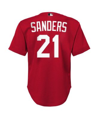 Big Boys and Girls Deion Sanders Red Cincinnati Reds Cooperstown Mesh Batting Practice Jersey