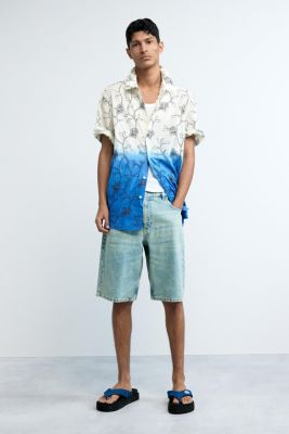 Men's Embroidered ombre shirt