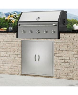 Double Stainless Steel BBQ Access Door 31W x 31H in for BBQ Island Grilling