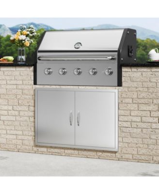 Double Stainless Steel BBQ Access Door 39W x 26H in for BBQ Island Grilling