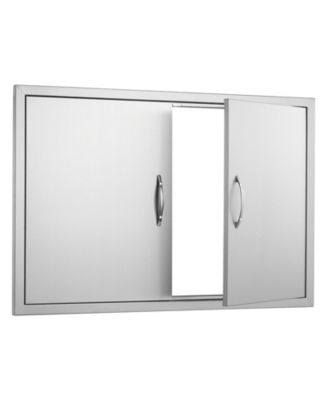 Double Stainless Steel BBQ Access Door 39W x 26H in for BBQ Island Grilling