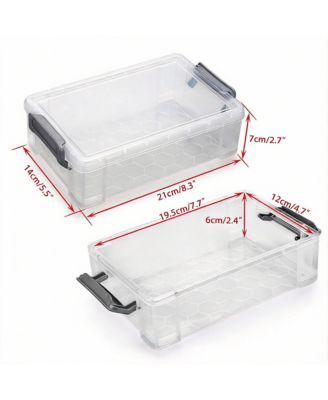 4 pack Stackable Translucent Pencil Case Marker Organizer Art Supply Storage