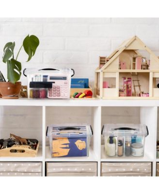 4 pack 6 qt Storage Latch Box Stackable Container with Lid