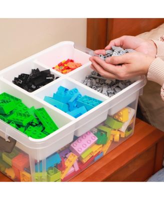 17Qt Plastic Storage Box Removable Tray Craft Organizer Clear Container Bead Tool Sewing Playdoh