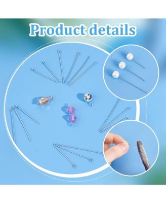 560pcs 8 Styles Eye Pins Ball Pin Findings Open For Earring Bracelet Pendant Making