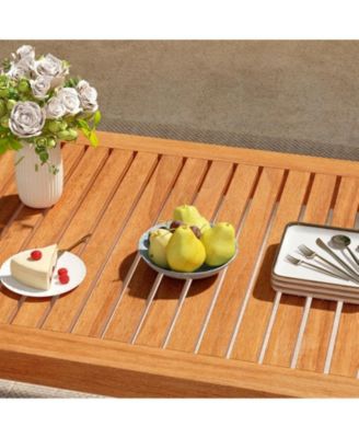 48 in Rectangular Wood Outdoor Dining Table for 4-6 People