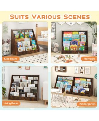 5-Tier Front-Facing Kids Bookshelf with Deep Compartments, Montessori Style