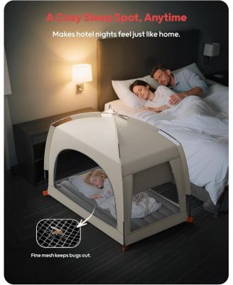 Inflatable Toddler Travel Bed with Tent – Lightweight Blow Up Kids Air Mattress with Hand Pump – Indoor and Outdoor Portable Sleeping Solution