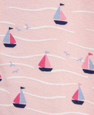 Baby Girls' Sailboats Sleeveless Rompers, 2-Pack