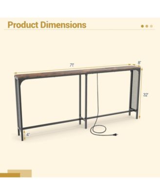 71-Inch Narrow Console Table with Power Outlet