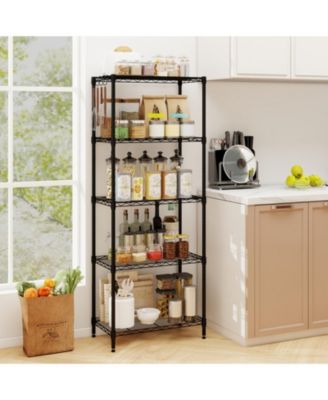 5-Tier Heavy Duty Metal Storage Shelving Unit with V-Shaped Wire Rack, 750 LBS Capacity