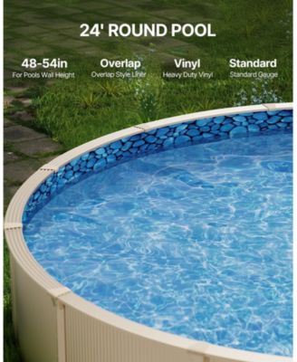 24-ft Round Overlap Vinyl Pool Liner Fits 48-54 in Wall Height for Steel Pools