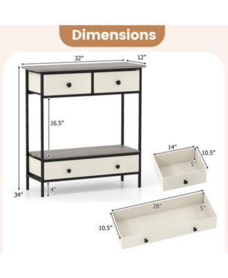 Farmhouse Console Table with Open Storage Shelf for Hallway