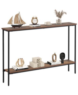44-Inch 2-Tier Console Table with Metal Frame