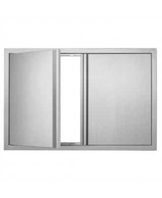 36W x 24H in Double Stainless Steel BBQ Access Door with Recessed Handles