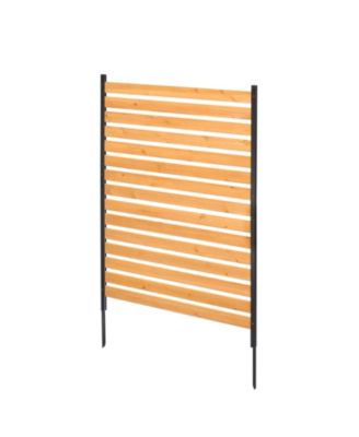 Wood Privacy Screen 39in x 61in 1-Panel Outdoor Fence for Garden and Pool Area
