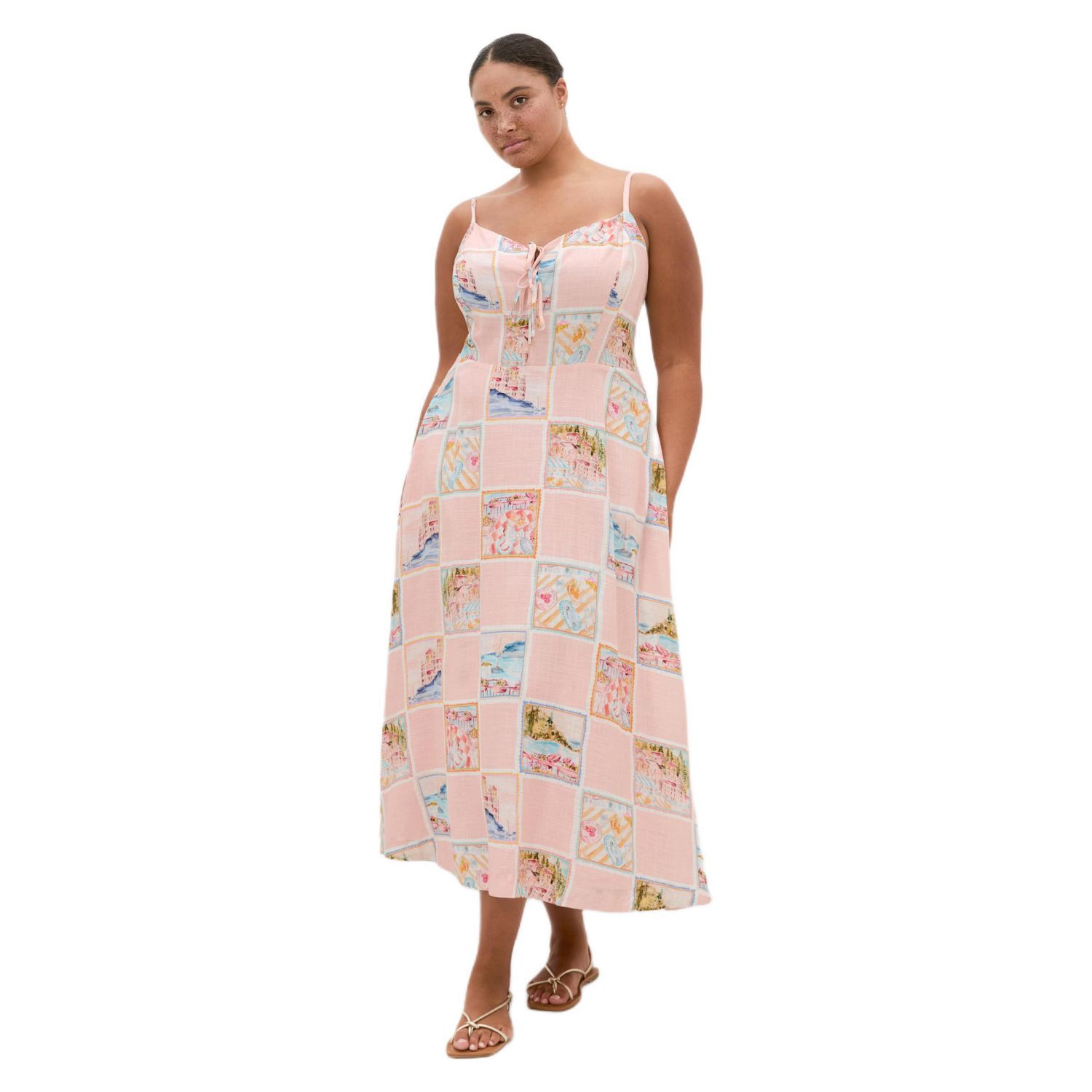 Women's Billie Postcard Print Maxi Dress