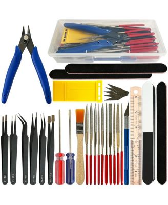 32Pcs Model DIY Tool Kit Modeler Basic Craft Set Dollhouse Miniature Hobby Building Handmade Tools