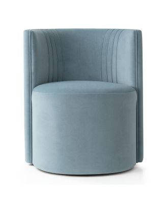 Velvet Swivel Barrel Accent Chair 360degree(s) Rotating Tub Chair, 1 Piece