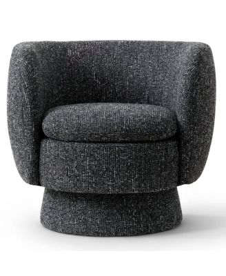 31 Tweed Swivel Barrel Accent Chair, Upholstered Armchair, 1 Pc