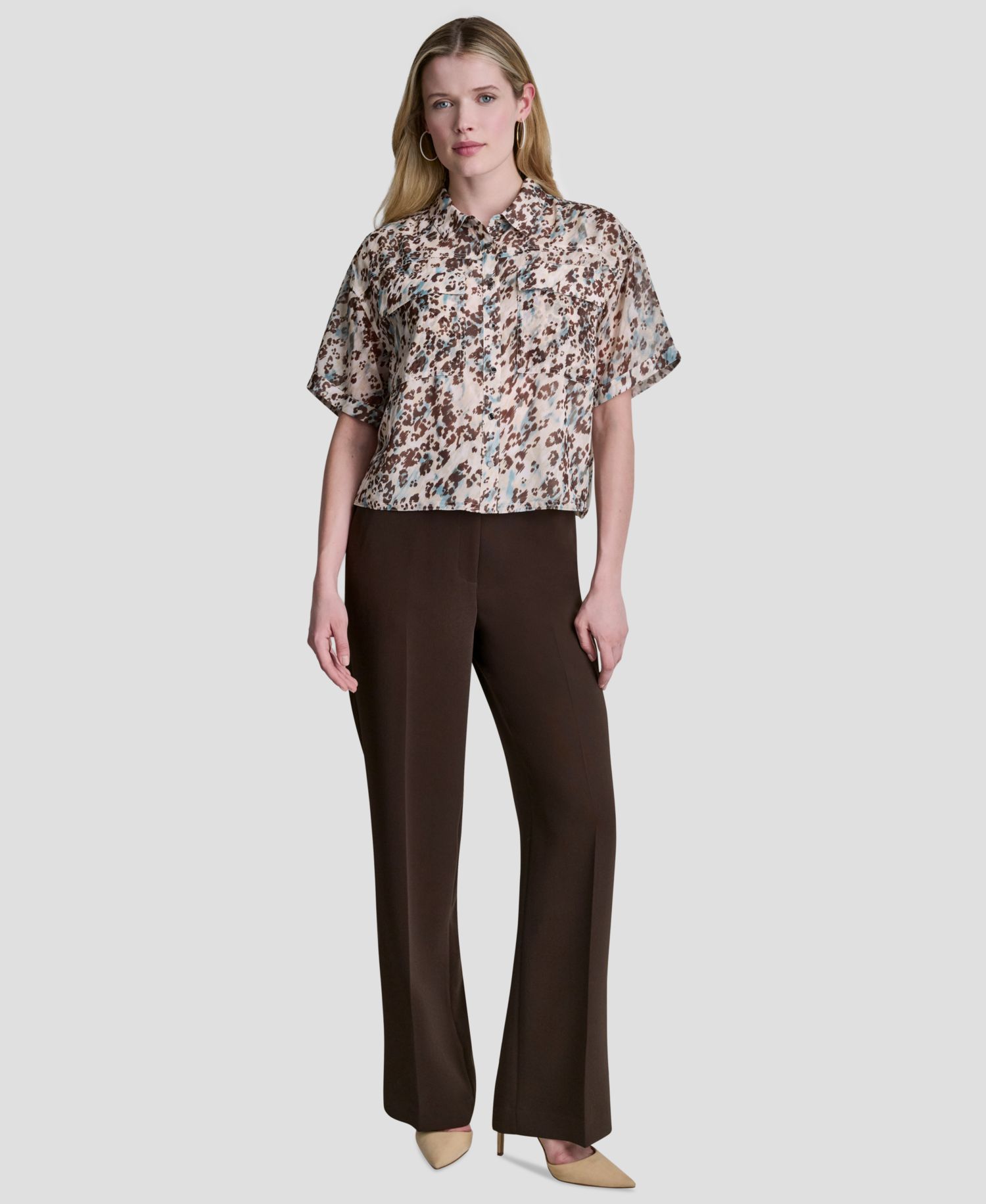 Women's Printed Collared Shirt