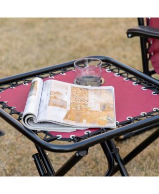 Zero Gravity Chair Set with Folding Table & Cup Holder Trays