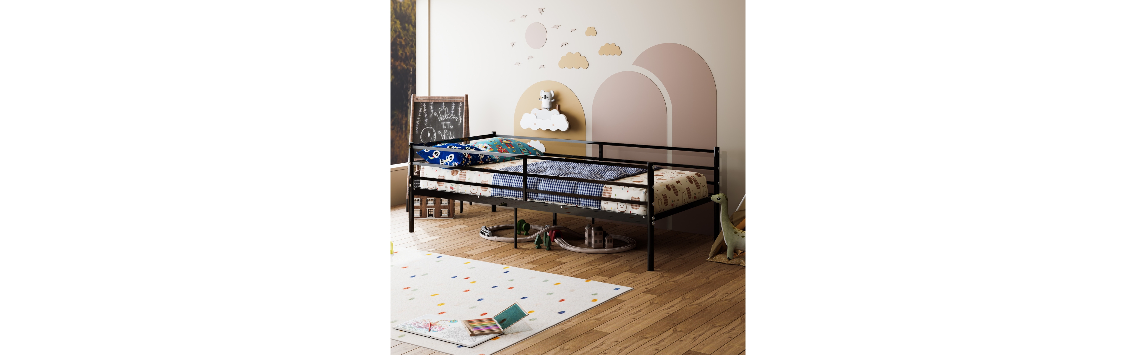 Streamdale Furniture Heavy-Duty Metal Twin Daybed Sofa Bed Platform