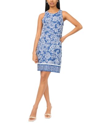 Women's Floral Border-Hem Jersey Knit Dress