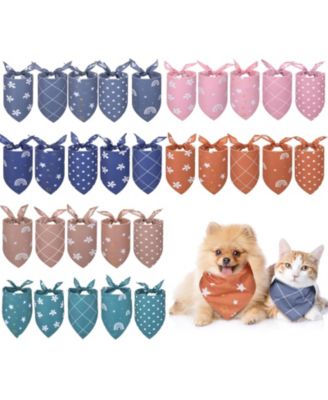 30 Pack Dog Bandanas Bulk Plaid Adjustable Washable Scarf Triangle Pet Costume Outfit For Small Medium Large Dogs Cats