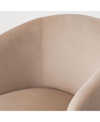 Velvet Swivel Barrel Accent Chair 27 Inch Wide Upholstered 1 Piece