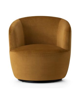Velvet Swivel Barrel Accent Chair 27 Inch Wide Upholstered 1 Piece
