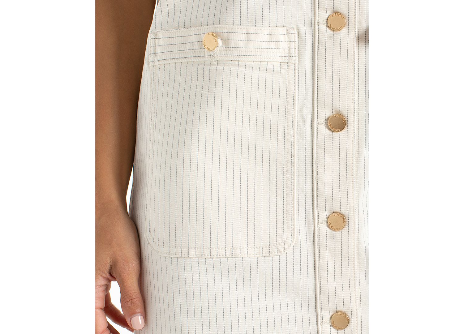 Women's Striped Button-Front Shift Dress