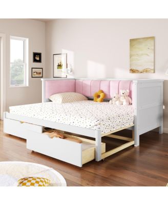 Twin XL to King Daybed w/ Storage and Upholstered Backrest