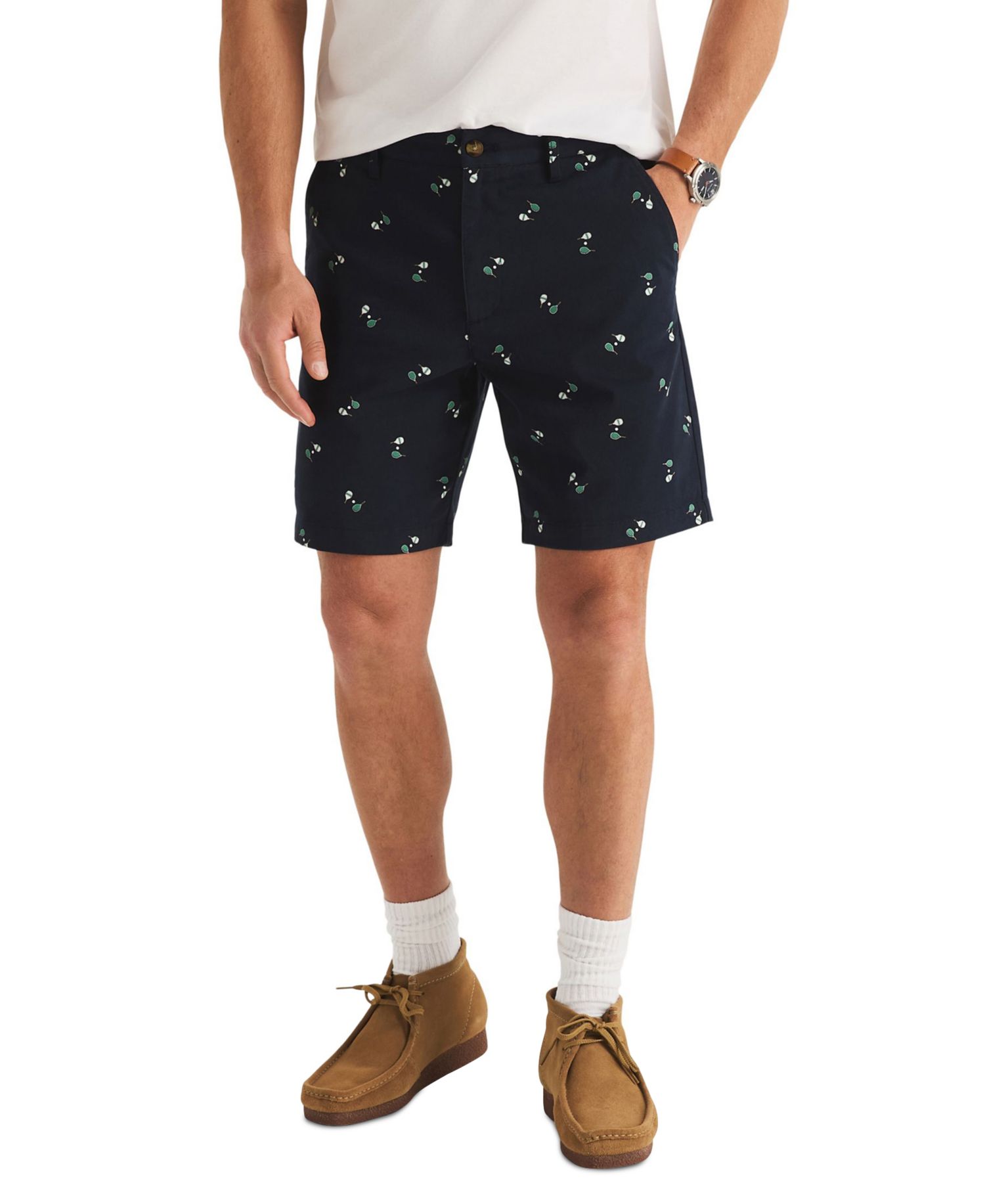 Men's 8.5" Stretch-Cotton Twill Flat-Front Deck Shorts