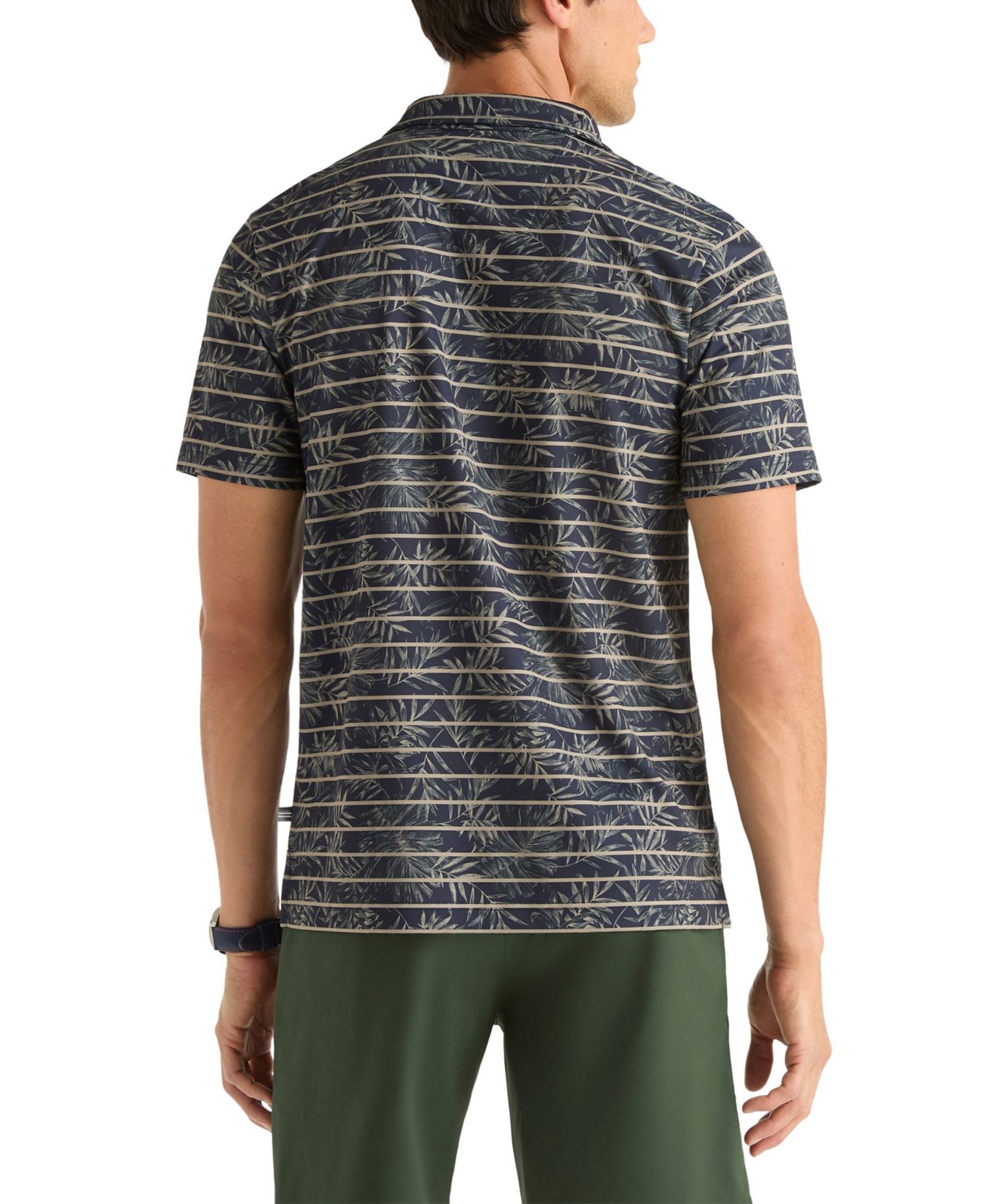 Men's Leaf Stripe Classic-Fit Golf Polo Shirt