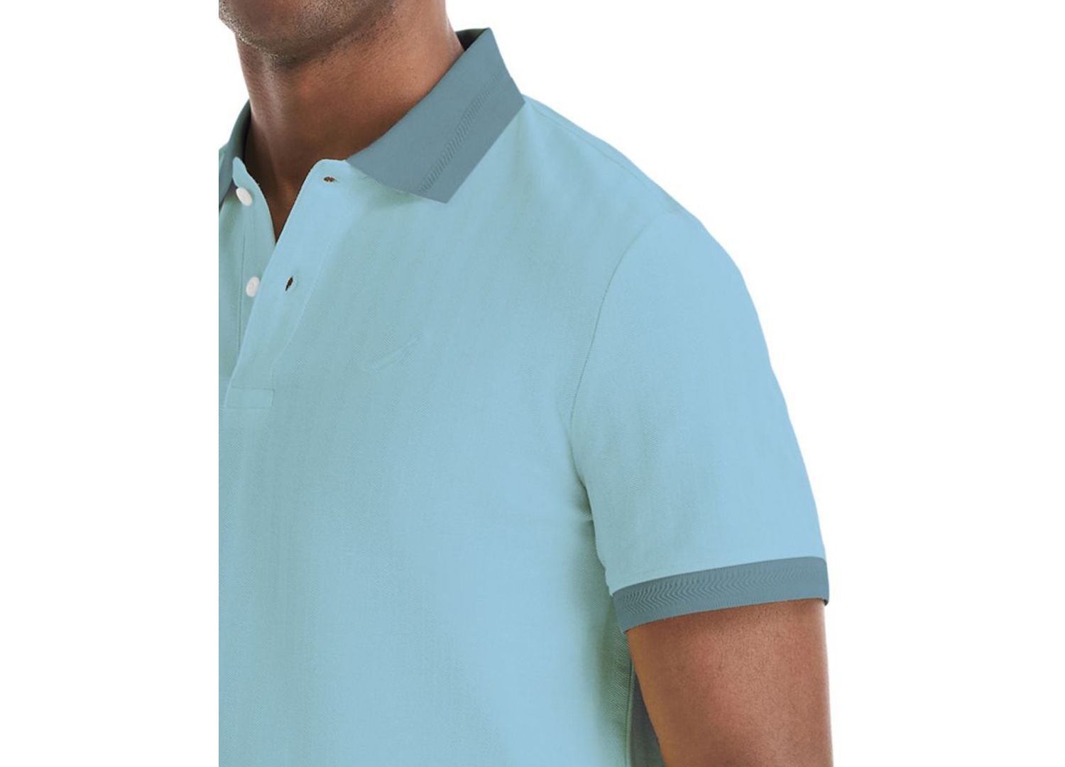 Men's Herringbone Short-Sleeve Polo Shirt