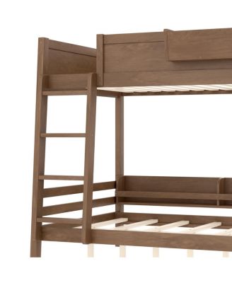 Streamdale Wood Bunk Bed w/ Storage, Bookshelf, Ladder, Rails