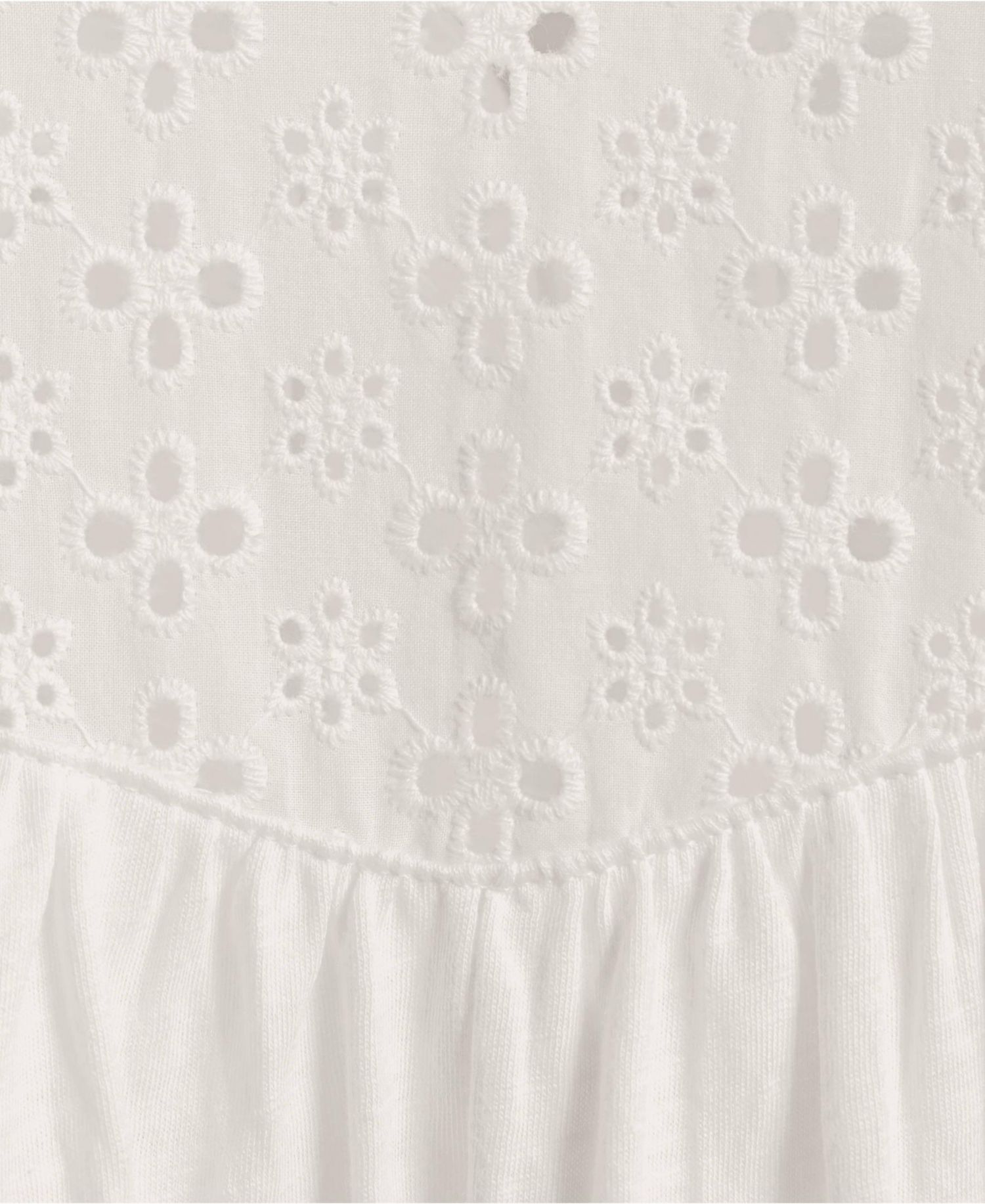 Plus Size 3/4 Sleeve Eyelet Mix Flowy Top