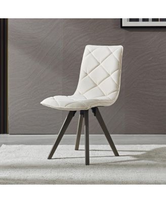 Set of 2 Mid-Century Modern Dining Chairs with Wood Legs