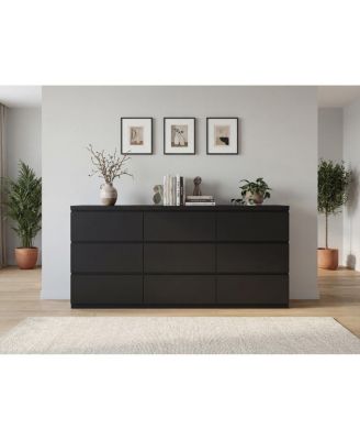 Modern 9-Drawer Matte Dresser