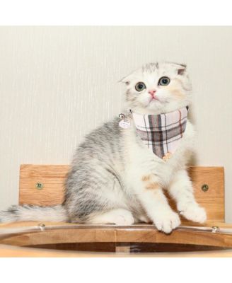 Floral Cat Collar with Removable Bowtie Bandana Bell Breakaway Adjustable Cute Flower Kitten